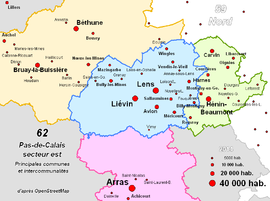 Location within the Pas de Calais department (blue)