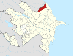 Map of Azerbaijan showing Qusar District