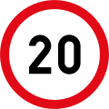 Speed limit of 20 km/h