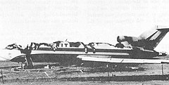 aircraft wreckage with its roof burned down