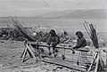 Young women in Hulata weaving mats in 1940