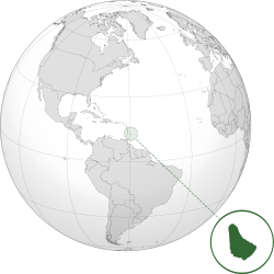 巴巴多斯位于美洲与加勒比海位置图