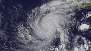 Visible satellite imagery of intense Hurricane Blanca with a pinhole eye on June 3
