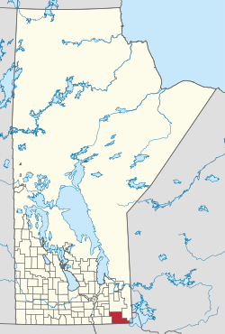Location of the Rural Municipality of Piney in Manitoba