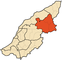 Map of Algeria highlighting Mostaganem Province