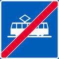 End of tramway lane (sign above the line) (formerly used )