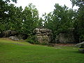 From left to right, "Mushroom Rock", "The Stone Fort", and "The Horse Pens"