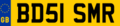 The British version of the EU standard number plate issued until the transition ended after the UK withdrew from the EU; this was optional in the UK.