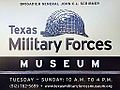 Sign outside the Texas Military Forces Museum, Austin, Texas.