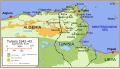 Map of Tunisia in 1942 and 1943