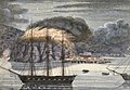 Image 16HMS North Star destroying Pomare's Pā during the Northern/Flagstaff War, 1845, Painting by John Williams. (from History of New Zealand)