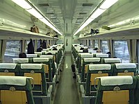 381系「八雲」塗色對號座位車內（2007年8月1日）