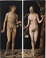 阿尔布雷希特·杜勒《亚当和夏娃》，1507年，现藏于普拉多博物馆