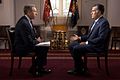 Image 32Brian Williams interviews Mitt Romney on July 25, 2012, during Romney's presidential campaign. (from News presenter)