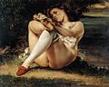 居斯塔夫·库尔贝《穿白袜的女人》，1864（一说1861）年，现藏于巴恩斯基金会