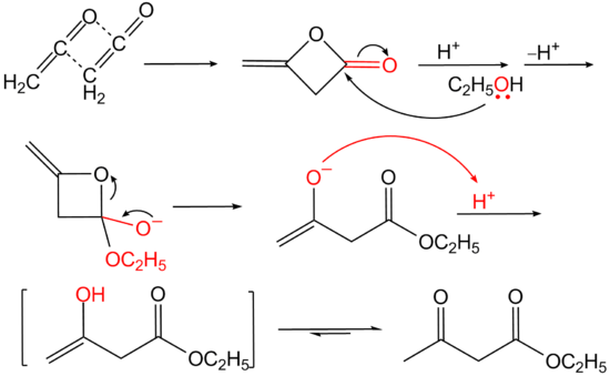 二乙烯酮与亲核试剂反应