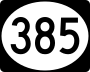 Highway 385 marker