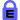 A symbolic representation of a padlock, medium blue in color. On the body is a black capital letter E.