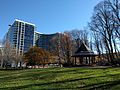 Part of Glebe Park, looking towards the Manhattan apartment building