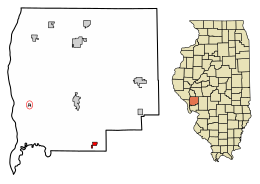 Location of Kane in Greene County, Illinois.