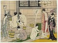 鸟居清长《澡堂里的女人》，稍晚于1780年