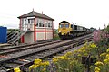 Image 35Bardon Hill box in England (seen here in 2009) is a Midland Railway box dating from 1899, although the original mechanical lever frame has been replaced by electrical switches. (from Rail transport)