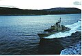 HNoMS Ravn passing HNoMS Horten