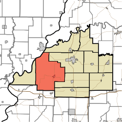 Location of Montgomery Township in Gibson County