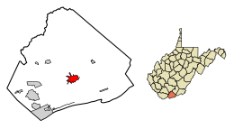 Location of Princeton in Mercer County, West Virginia