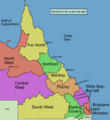 Image 20Commonly designated regions of Queensland, with Central Queensland divided into Mackay and Fitzroy subregions (from Queensland)
