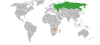 Location map for Russia and Zambia.