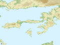 Location map of southern Caria, Turkey.