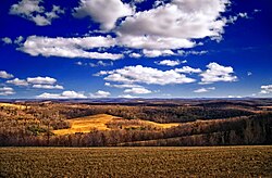 The rolling hills of West Hemlock Township