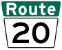 Route 20 marker