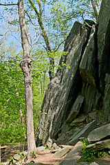 Cliffs of Billy Goat C trail, a favorite spot of rock climbers