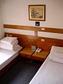 A twin-bed room in the building (each room has an independent bathroom with shower and toilet).