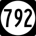 State Route 792 marker