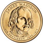 硬币上的詹姆斯·麦迪逊
