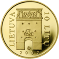 Litas golden coin featuring the gate