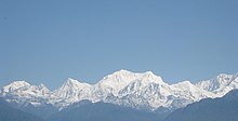 Mt. Kanchanjunga (Kangchendzonga), the third highest peak of the world and the second highest peak of India, as seen from Rinchenpong, Geyzing subdivision, West Sikkim district, Sikkim, East India on 7 May 2017.