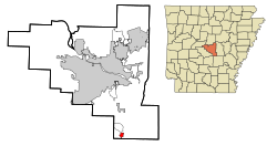 Location in Pulaski County and Arkansas