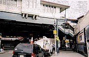 The historic Simpson Street (IRT White Plains Road} elevated station was built in 1904 and opened on November 26, 1904. It is located on the Junction of Westchester Ave., between Simpson St. and Southern Blvd. in the Bronx, New York. It was listed in the National Register of Historic Places on September 17, 2004.
