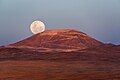 Supermoon rising up from behind Cerro Armazones.[6]