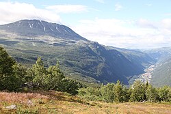 Scenery of Rjukan and Gaustatoppen in Upper Telemark district