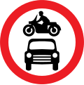 No motor vehicles (both car and motorcycle)