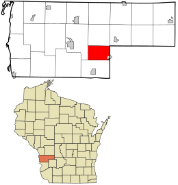 Location in Vernon County and the state of Wisconsin.