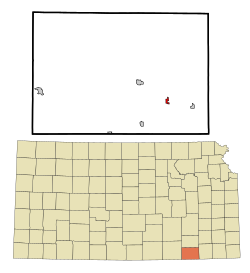 珀鲁于肖托夸县及堪萨斯州之地理位置
