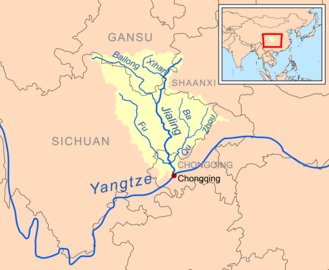 Jialing River tributaries (which itself is a tributary of the Yangtze River).