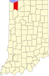 State map highlighting Porter County