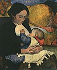 Maternity: Mary Henry Breastfeeding, in his post-impressionist style, 1890.